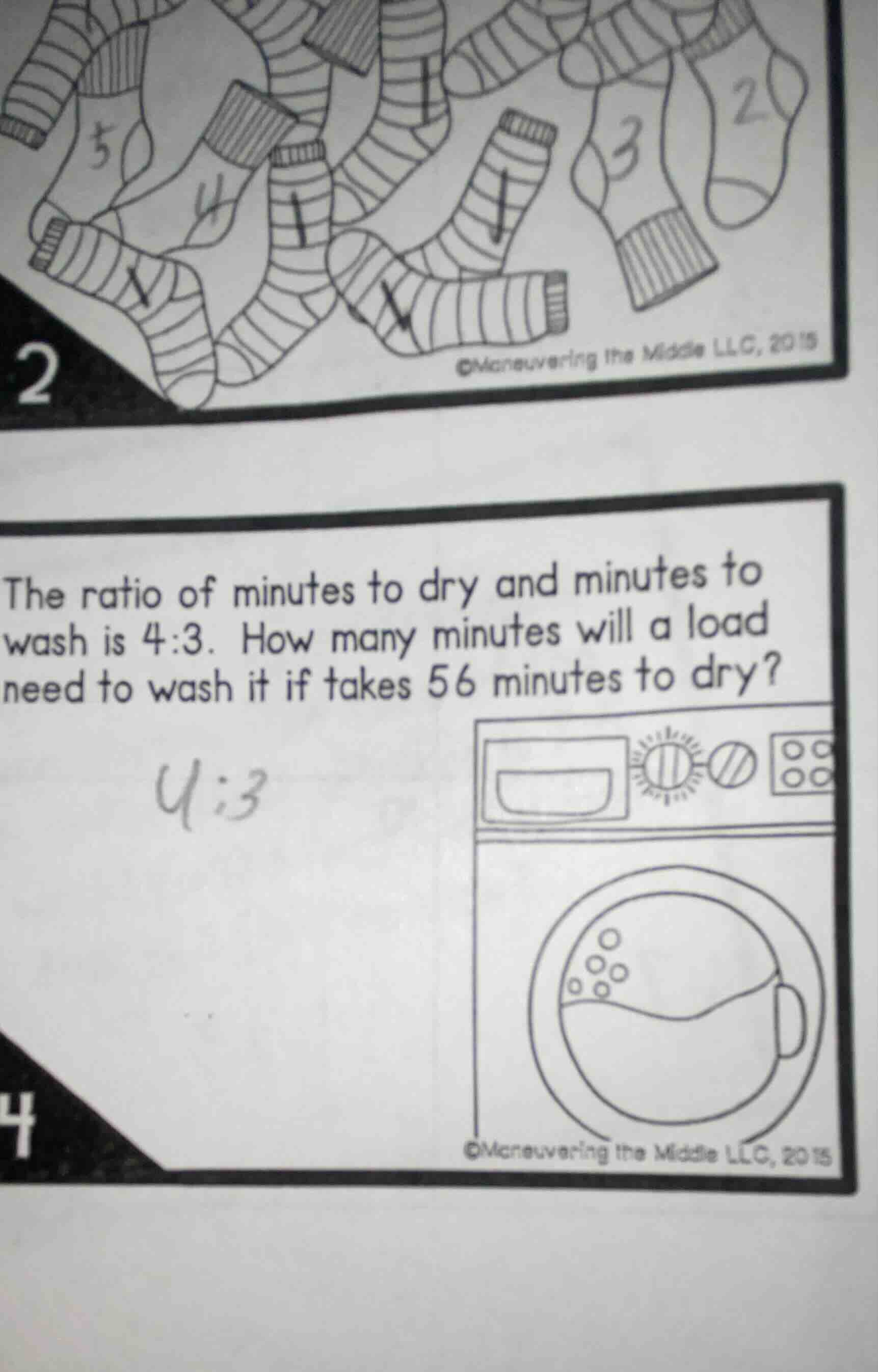 the ratio of minutes to dry and minutes to wash is 4:3. how many minute…