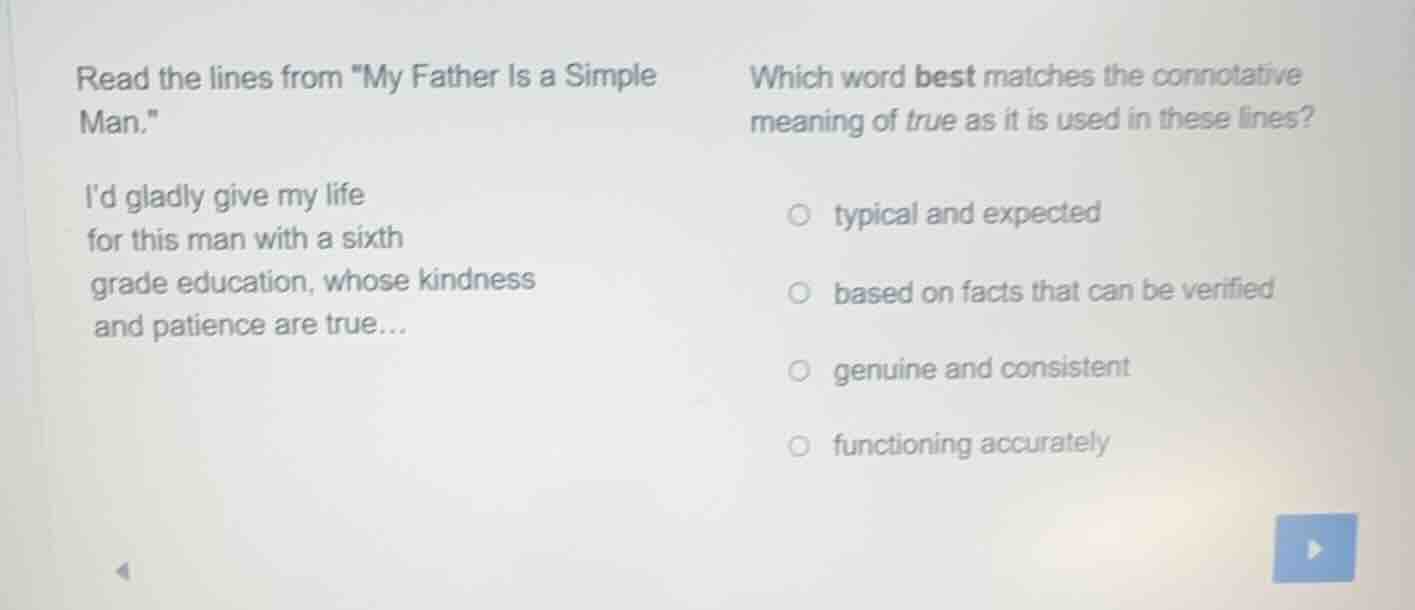 read the lines from \my father is a simple man.\ id gladly give my life…