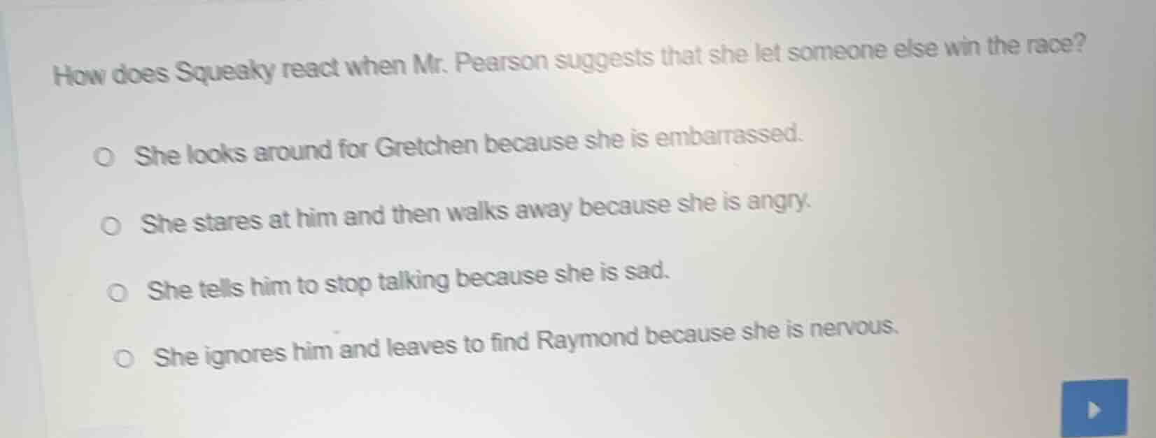how does squeaky react when mr. pearson suggests that she let someone e…