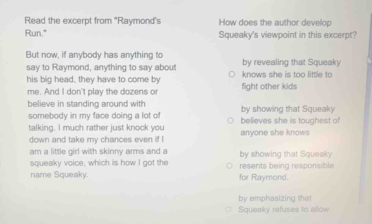 read the excerpt from aymonds run.\ but now, if anybody has anything to…