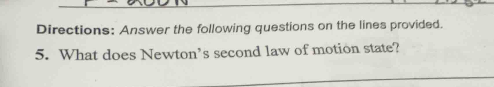 directions: answer the following questions on the lines provided. 5. wh…