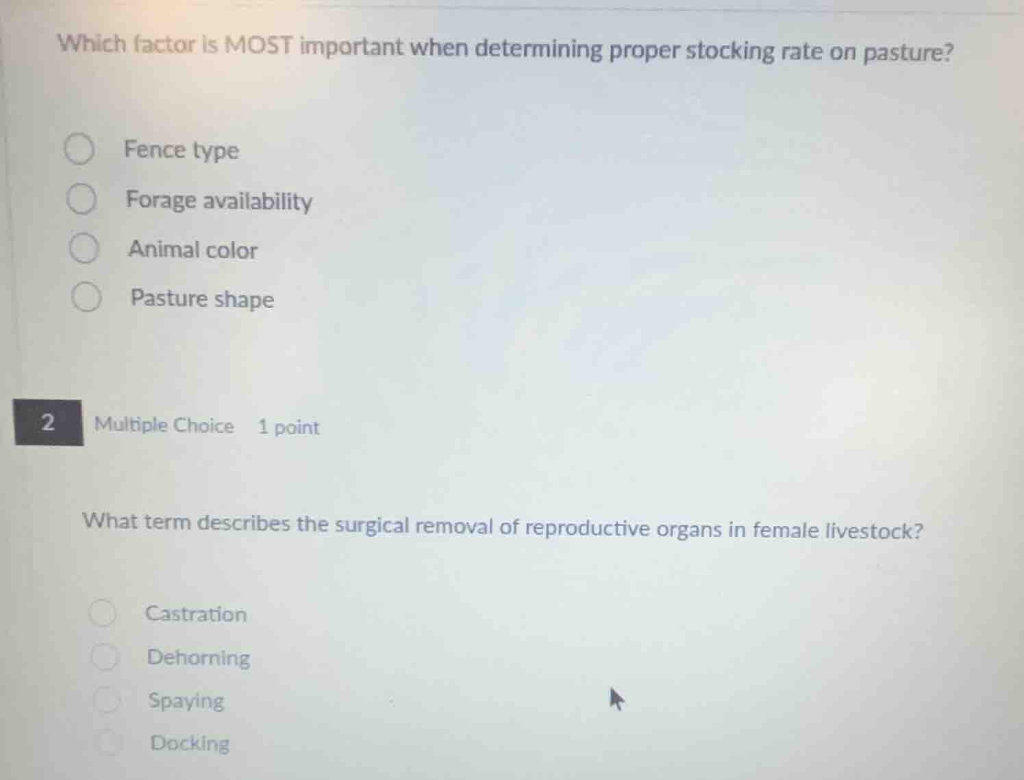 which factor is most important when determining proper stocking rate on…