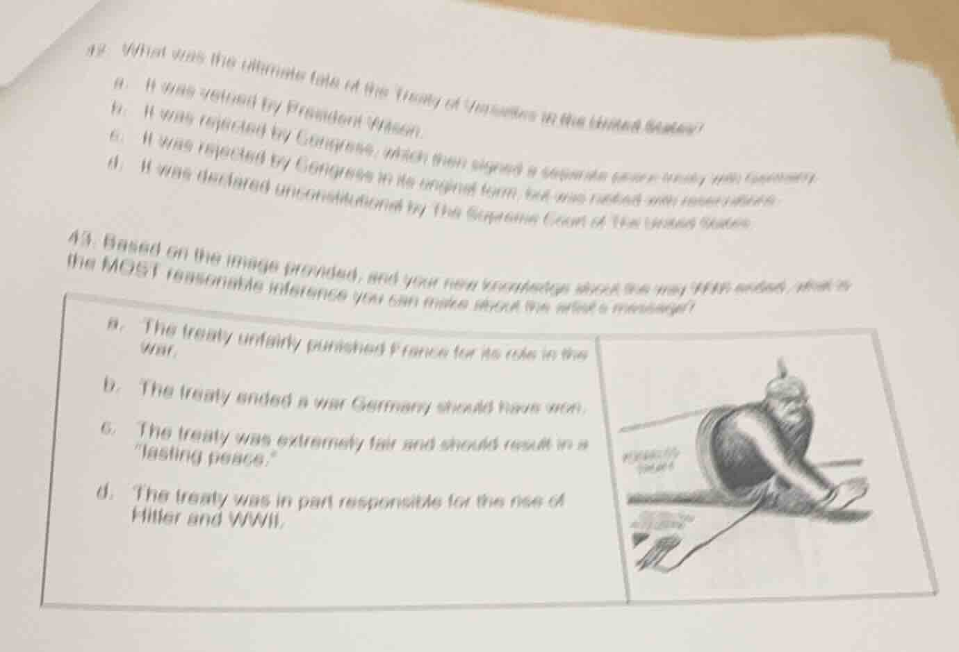 42 what was the ultimate fate of the treaty of versailles in the united…