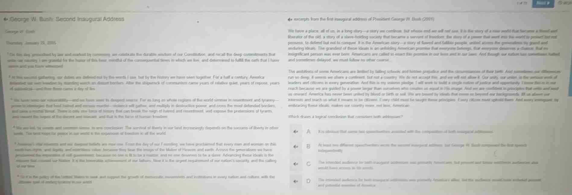 george w. bush: second inaugural address george w. bush thursday, janua…