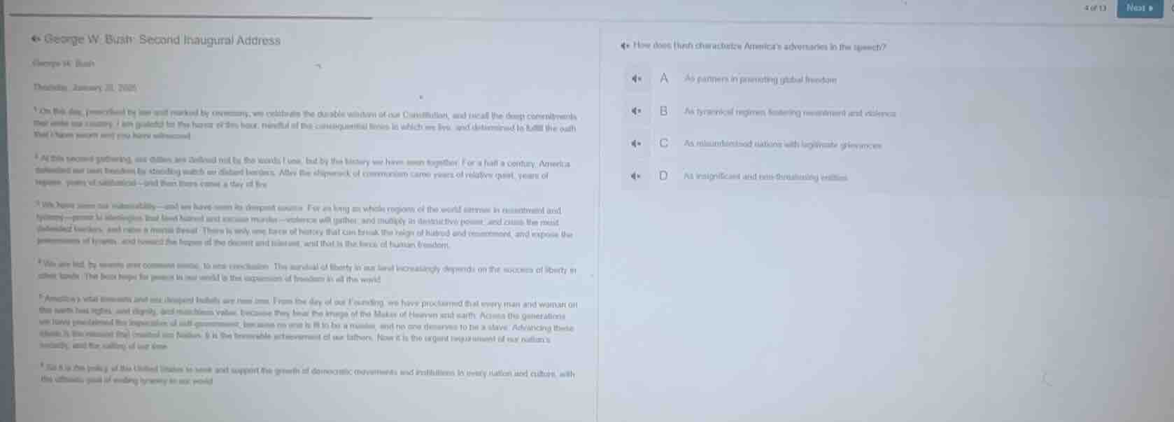 george w. bush second inaugural address george w. bush thursday, januar…