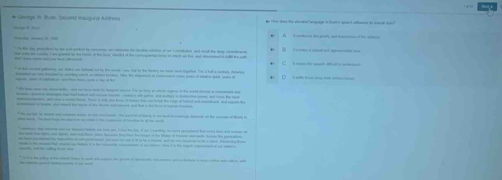 4. george w. bush, second inaugural address january 20, 2005 on this da…