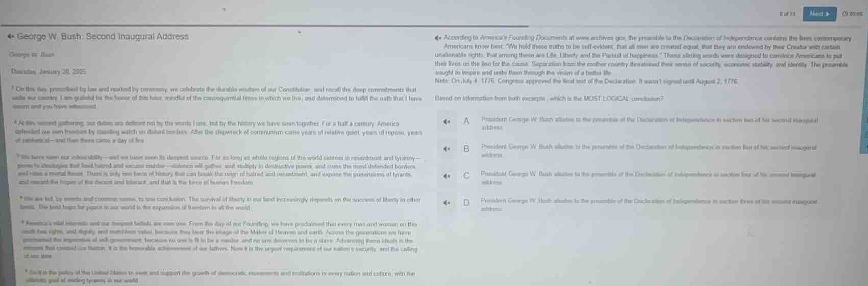 4. george w. bush: second inaugural address george w. bush thursday, ja…