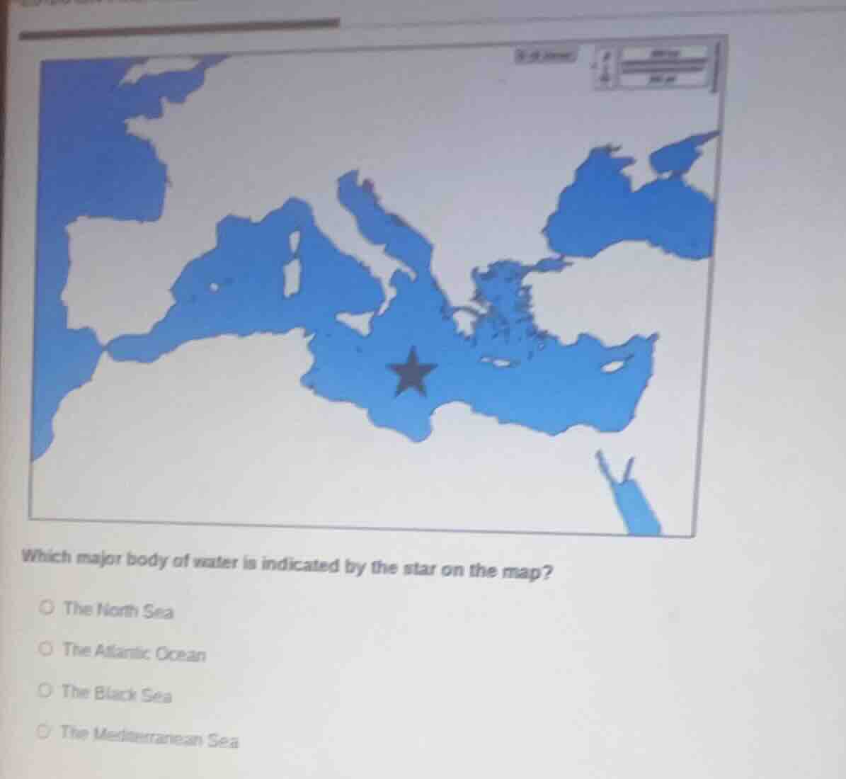 which major body of water is indicated by the star on the map? the nort…