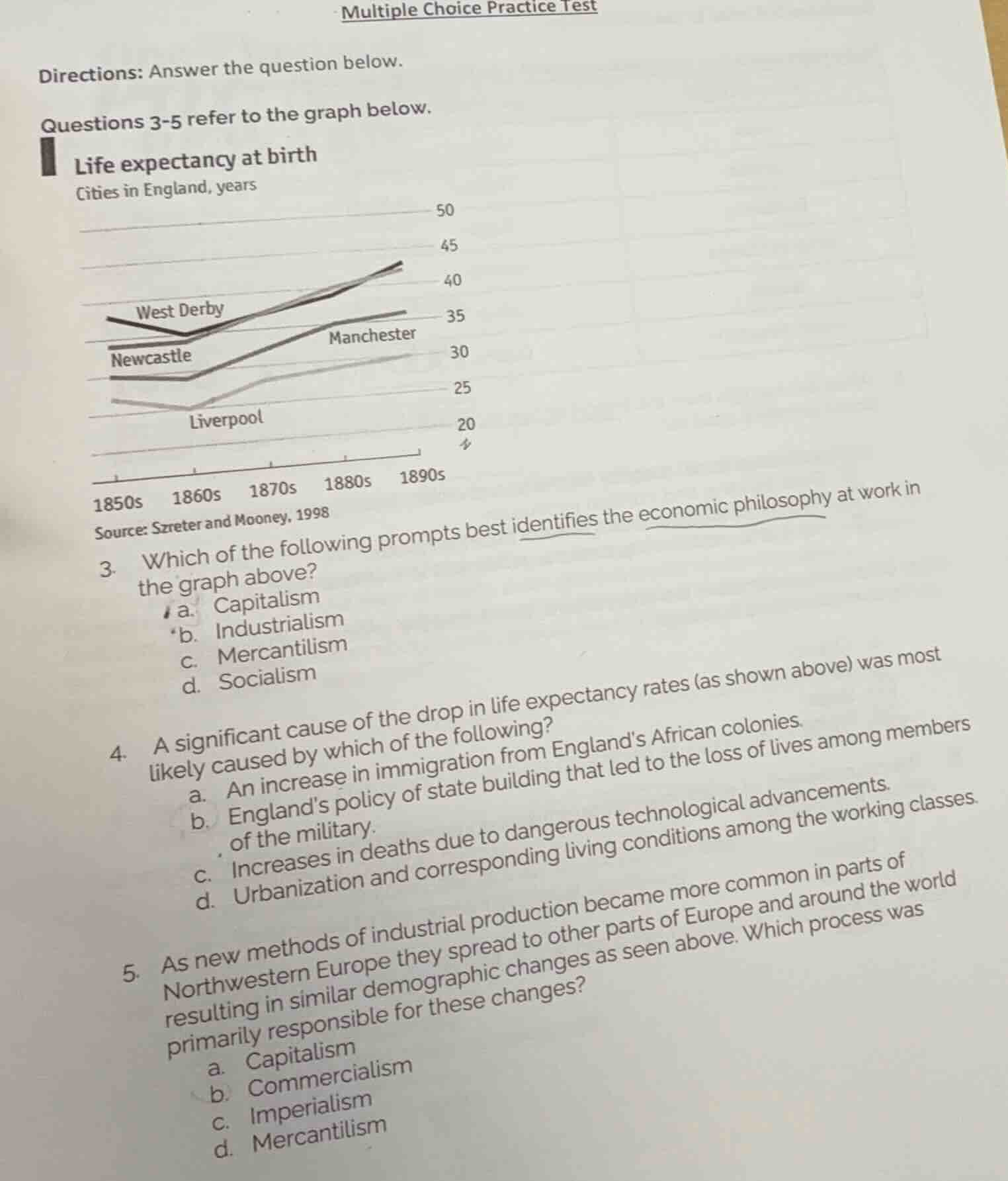multiple choice practice test directions: answer the question below. qu…
