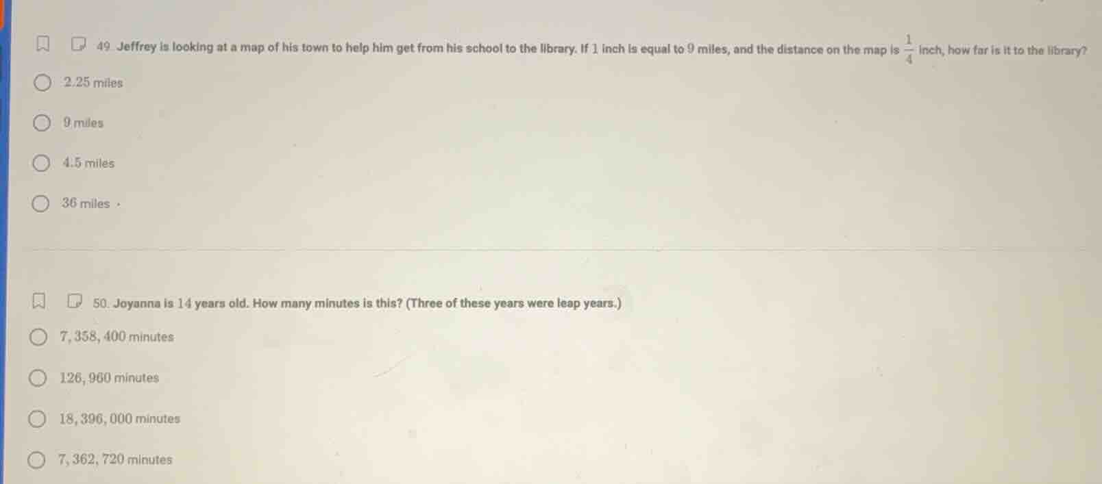 49. jeffrey is looking at a map of his town to help him get from his sc…