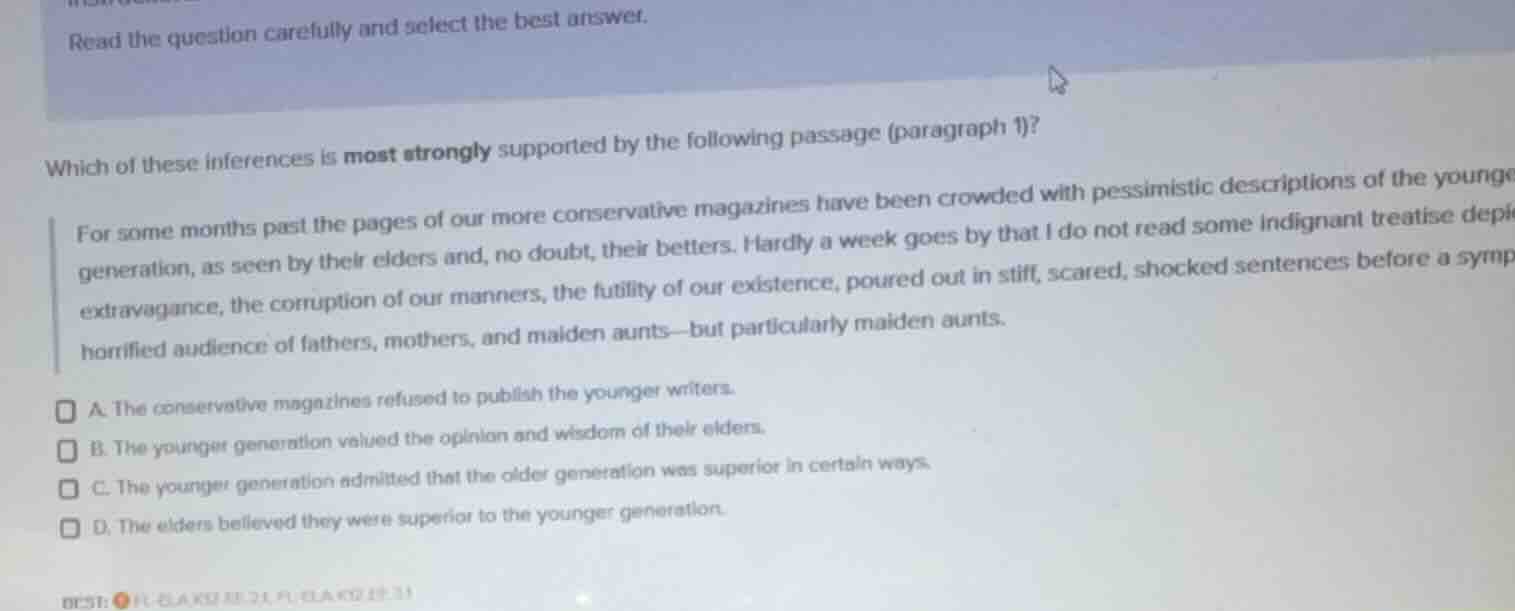 read the question carefully and select the best answer. which of these …