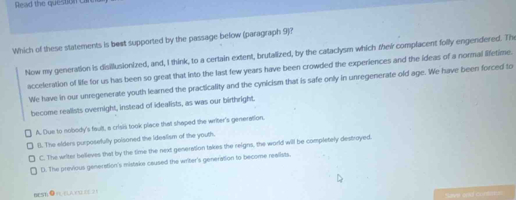 read the question which of these statements is best supported by the pa…