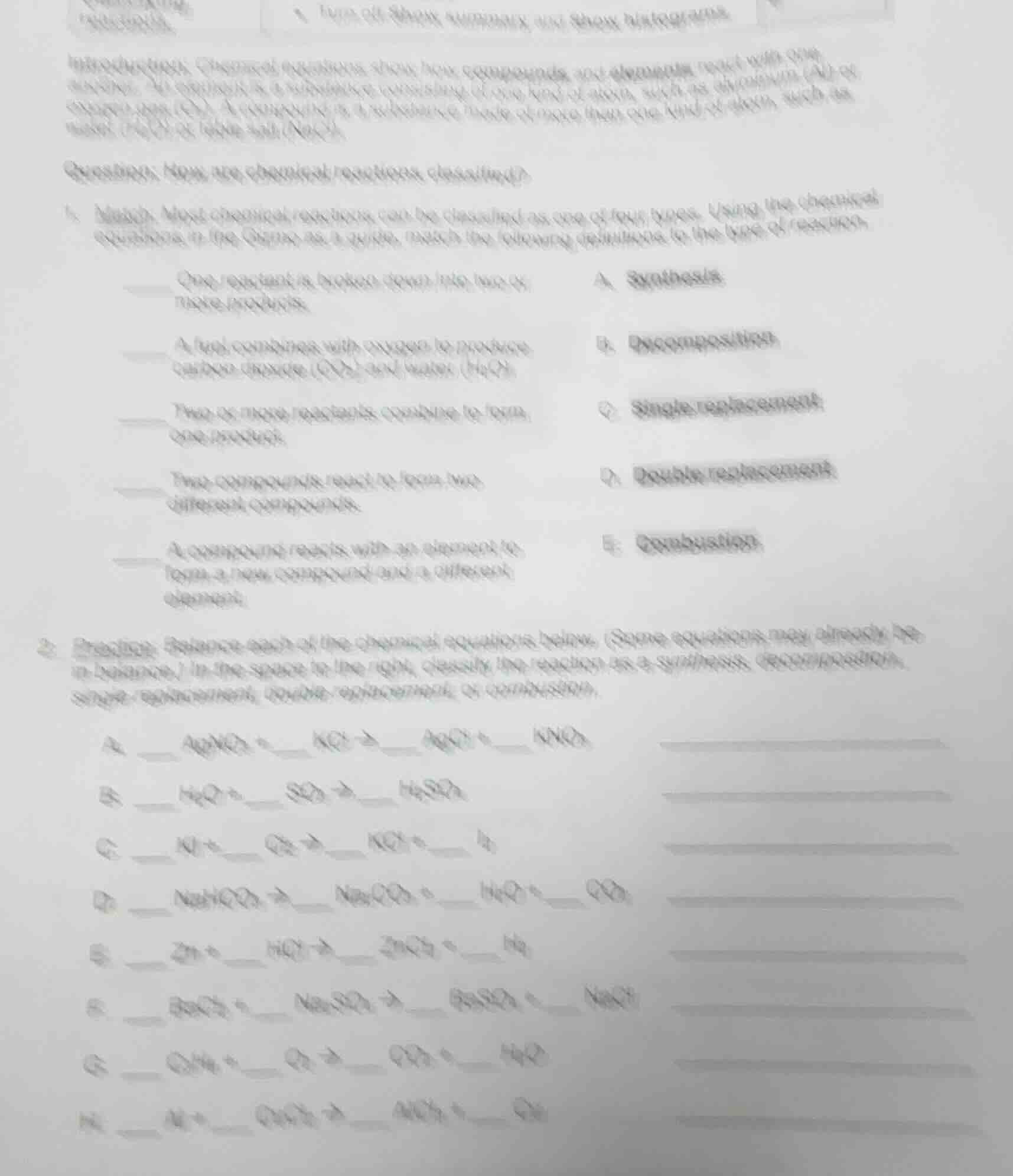 introduction: chemical equations show how compounds and elements react …