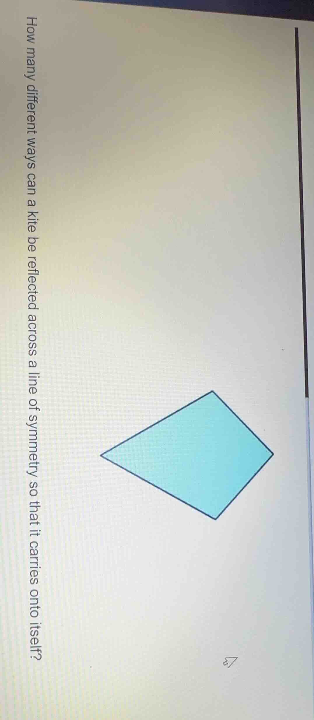 how many different ways can a kite be reflected across a line of symmet…