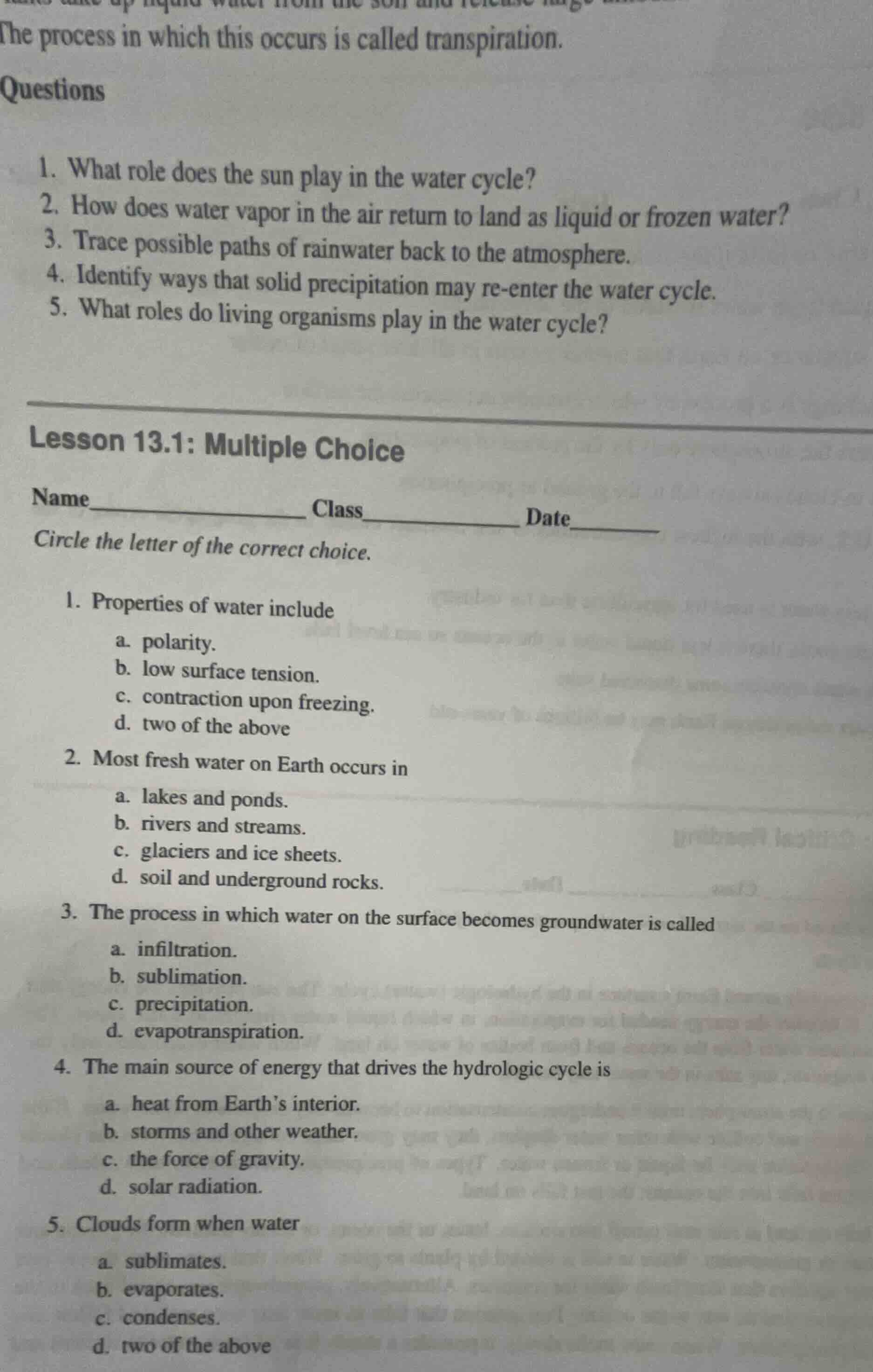 the process in which this occurs is called transpiration. questions 1. …