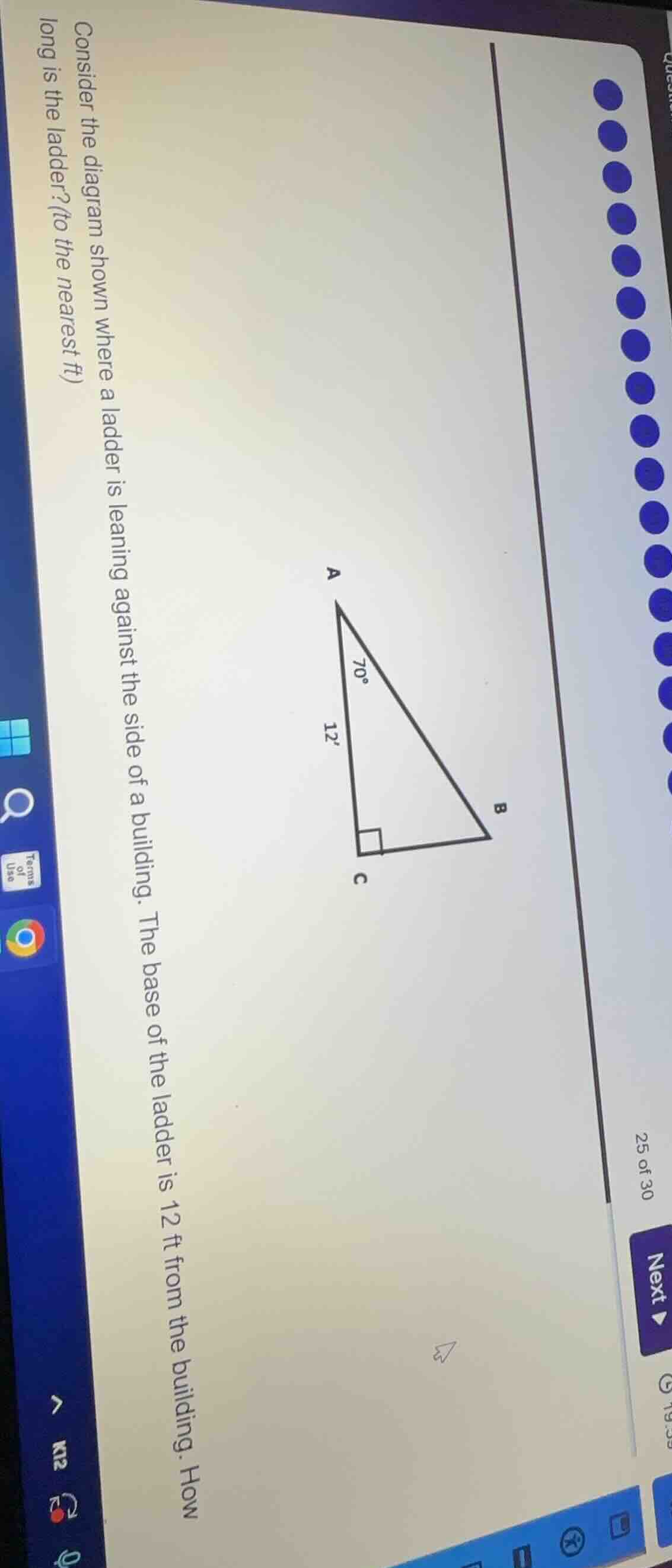 consider the diagram shown where a ladder is leaning against the side o…