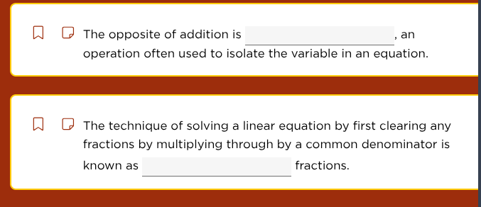 the opposite of addition is _______________, an operation often used to…