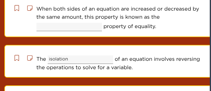when both sides of an equation are increased or decreased by the same a…