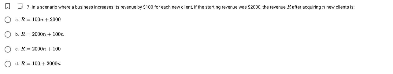 7. in a scenario where a business increases its revenue by $100 for eac…