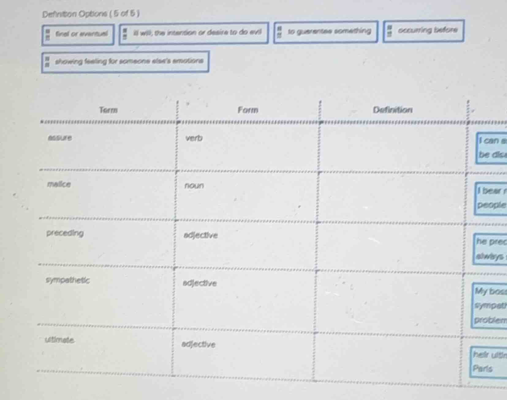 definition options (5 of 5) - final or eventual - ill will; the intenti…
