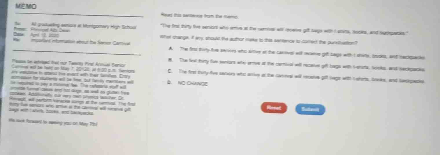 memo to: all graduating seniors at montgomery high school from: princip…