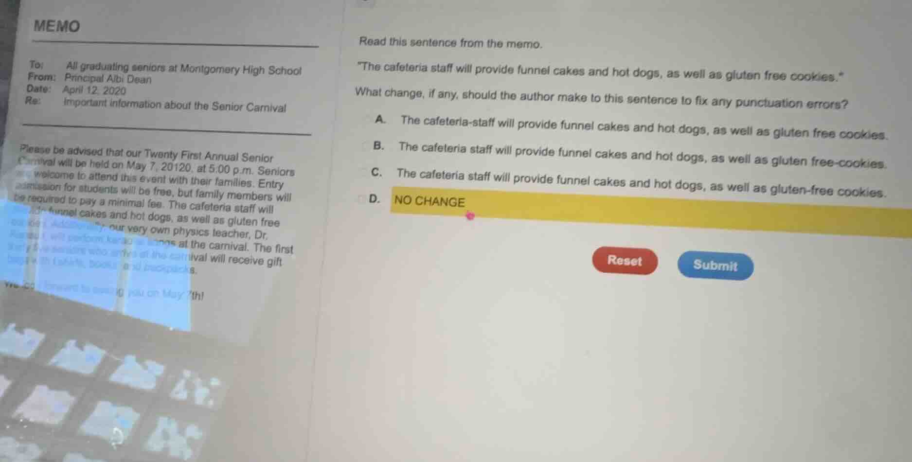 memo to: all graduating seniors at montgomery high school from: princip…