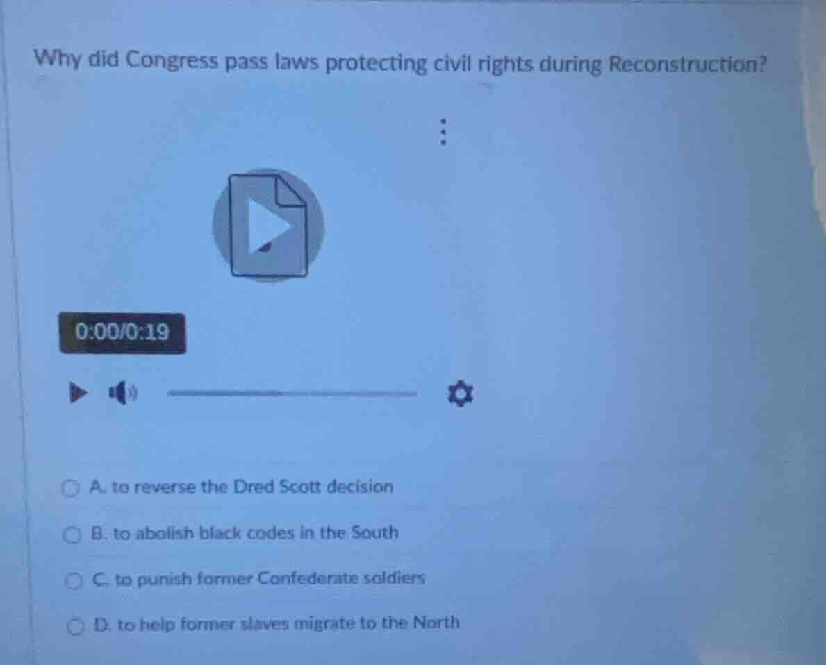 why did congress pass laws protecting civil rights during reconstructio…