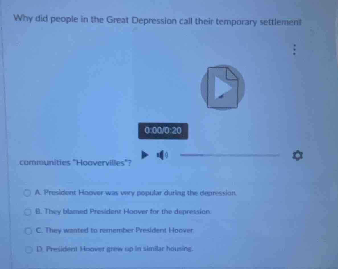 why did people in the great depression call their temporary settlement …