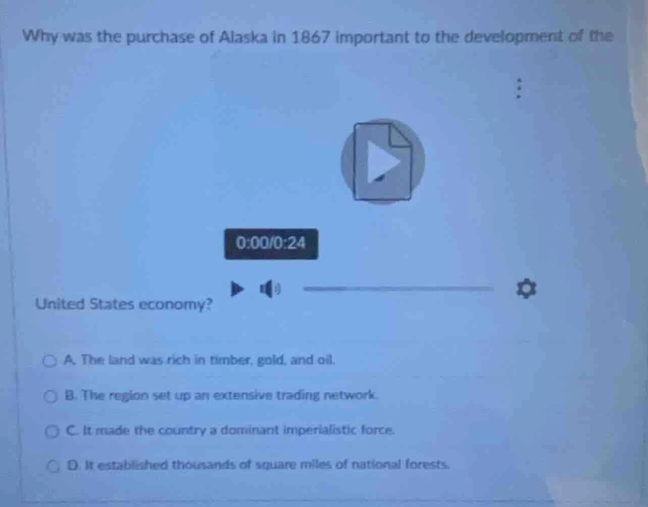 why was the purchase of alaska in 1867 important to the development of …