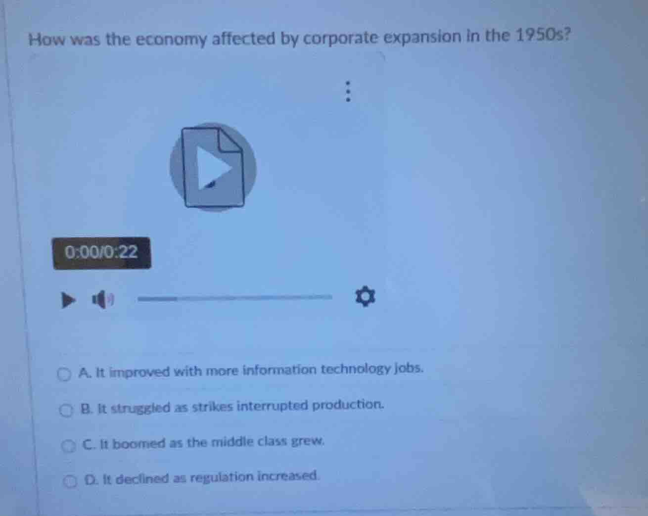 how was the economy affected by corporate expansion in the 1950s? a. it…