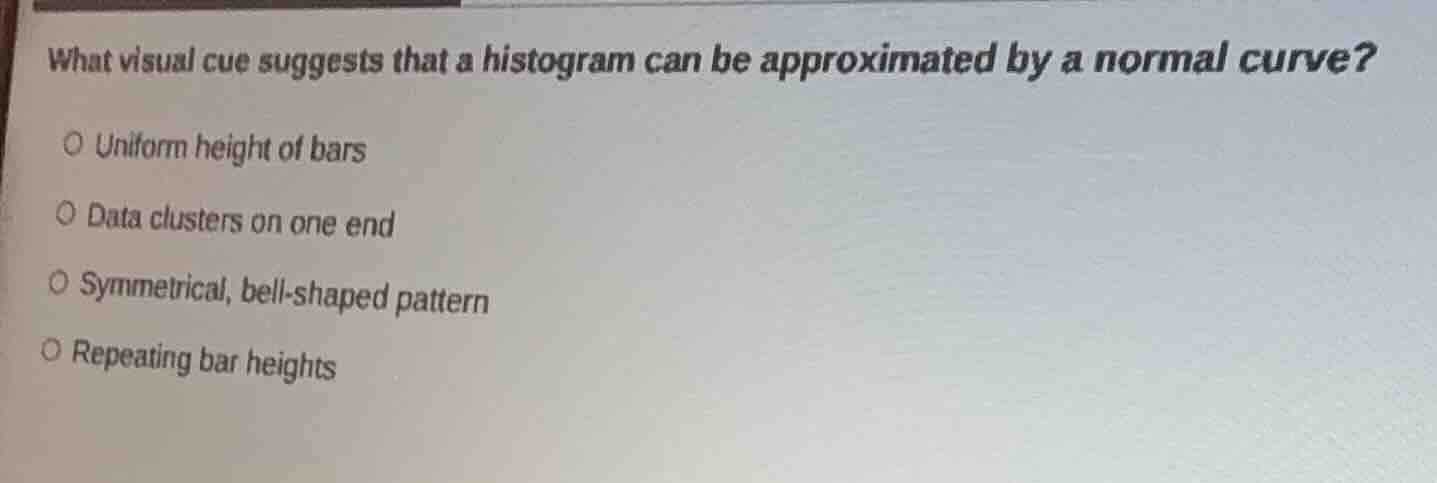what visual cue suggests that a histogram can be approximated by a norm…