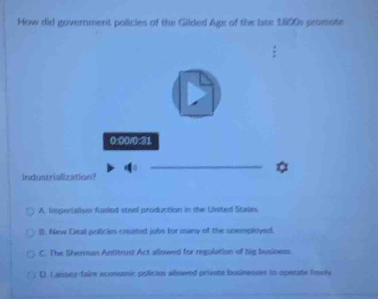 how did government policies of the gilded age of the late 1800s promote…