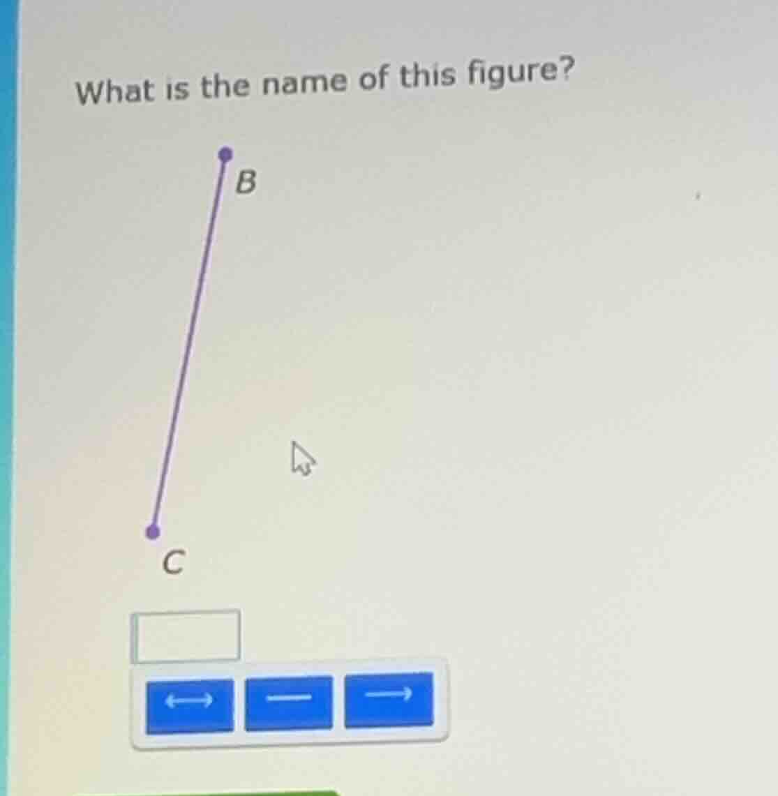 what is the name of this figure? figure of a line segment with endpoint…