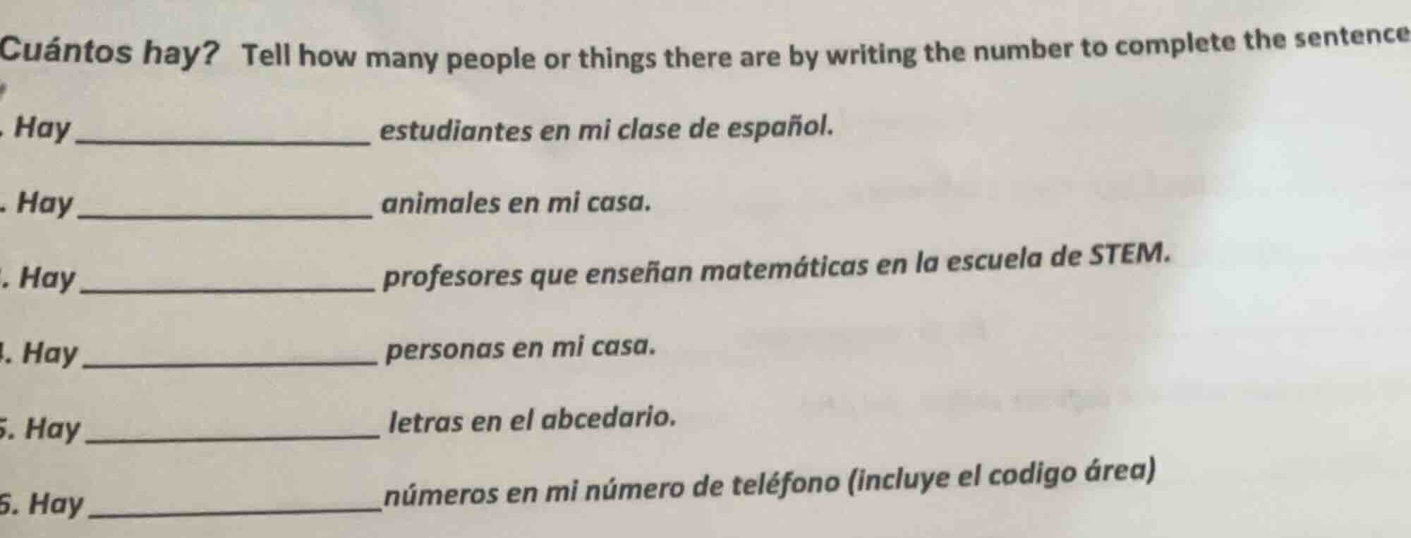 cuántos hay? tell how many people or things there are by writing the nu…
