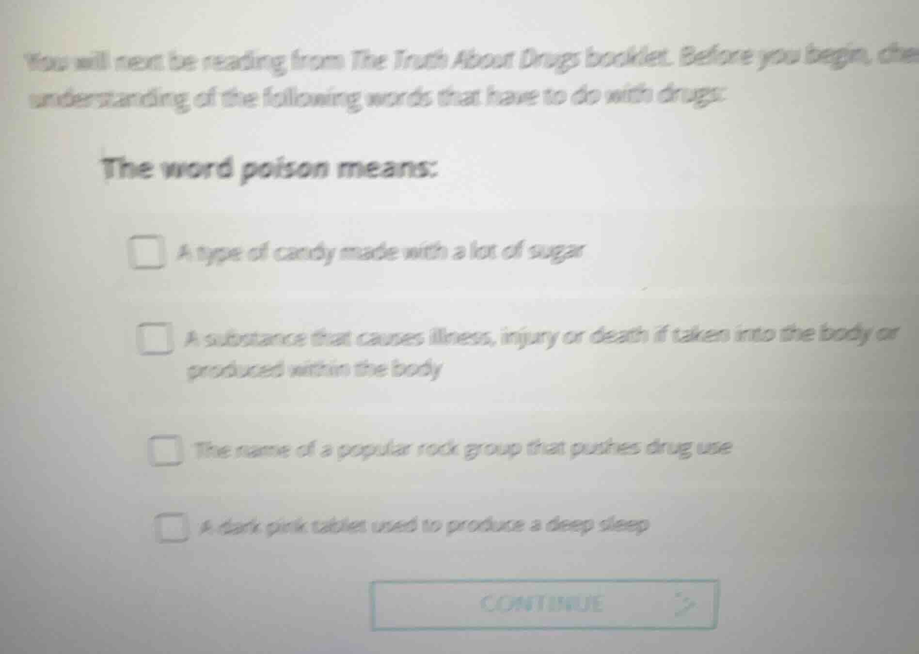 you will next be reading from the truth about drugs booklet. before you…