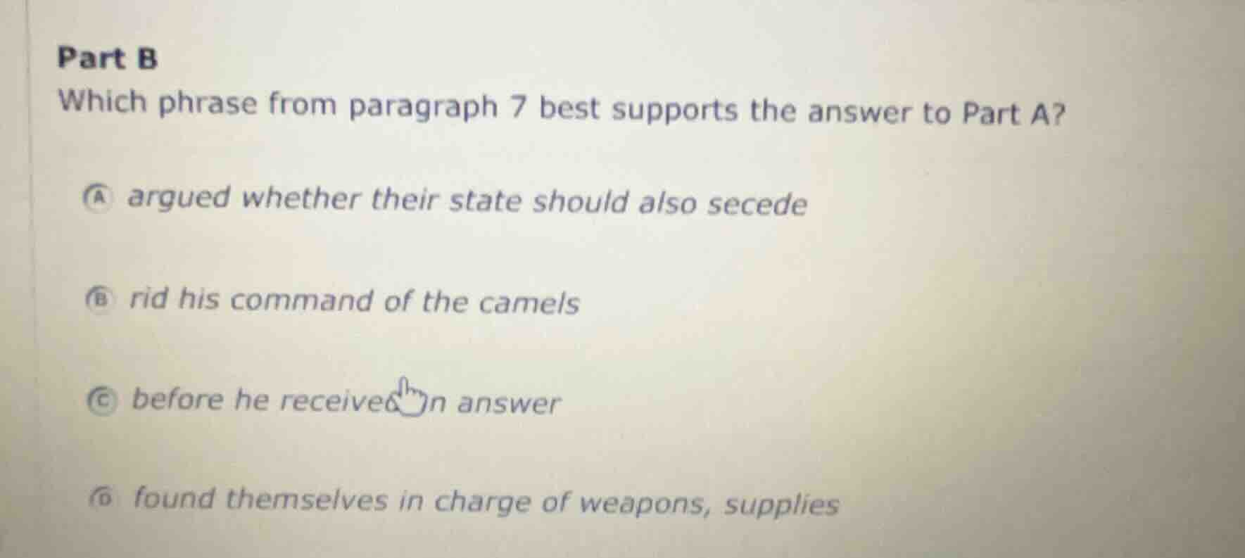part b which phrase from paragraph 7 best supports the answer to part a…