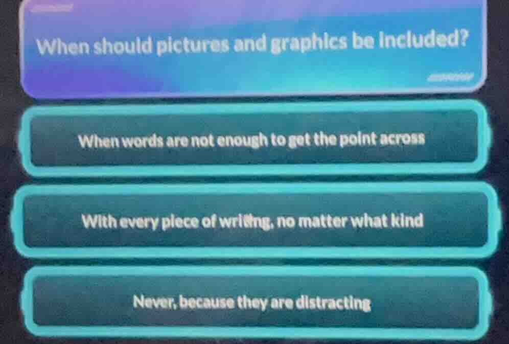 when should pictures and graphics be included? when words are not enoug…
