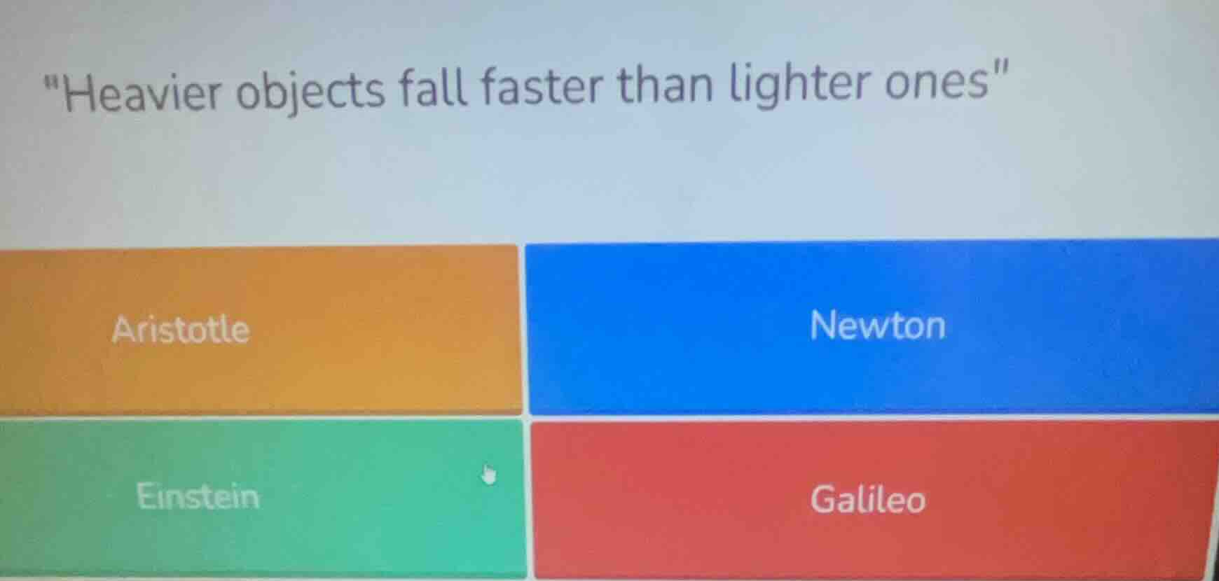 \heavier objects fall faster than lighter ones\ aristotle newton einste…