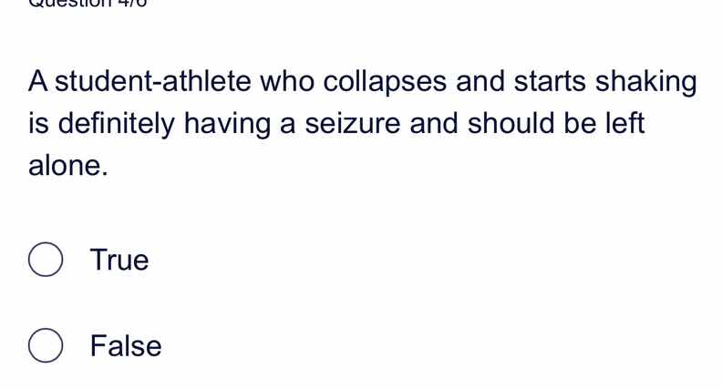 question 40 a student - athlete who collapses and starts shaking is def…