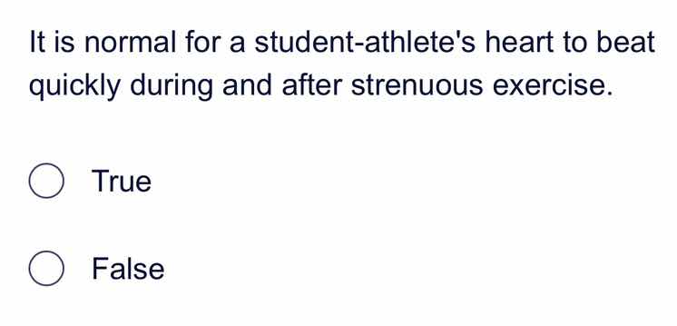 it is normal for a student-athletes heart to beat quickly during and af…