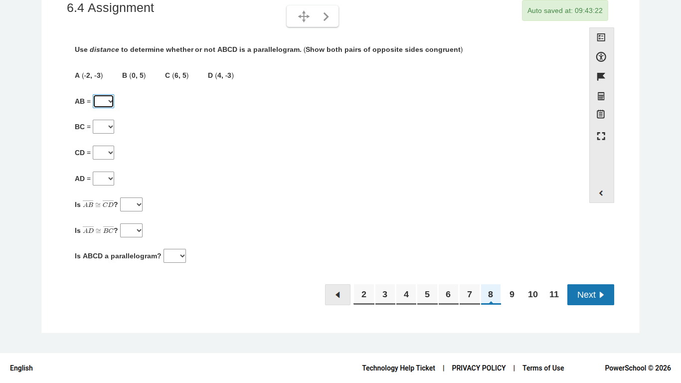 6.4 assignment use distance to determine whether or not abcd is a paral…