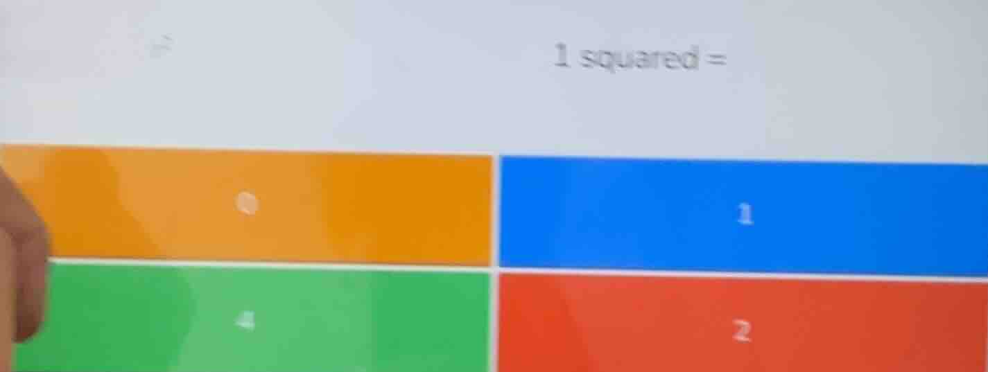1 squared = 0 \t1 4 \t2