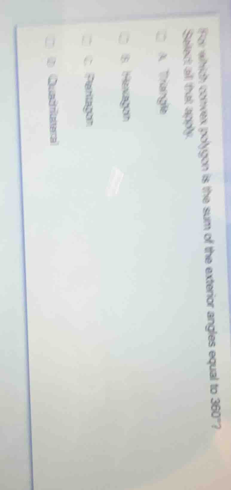 for which convex polygon is the sum of the exterior angles equal to 360…