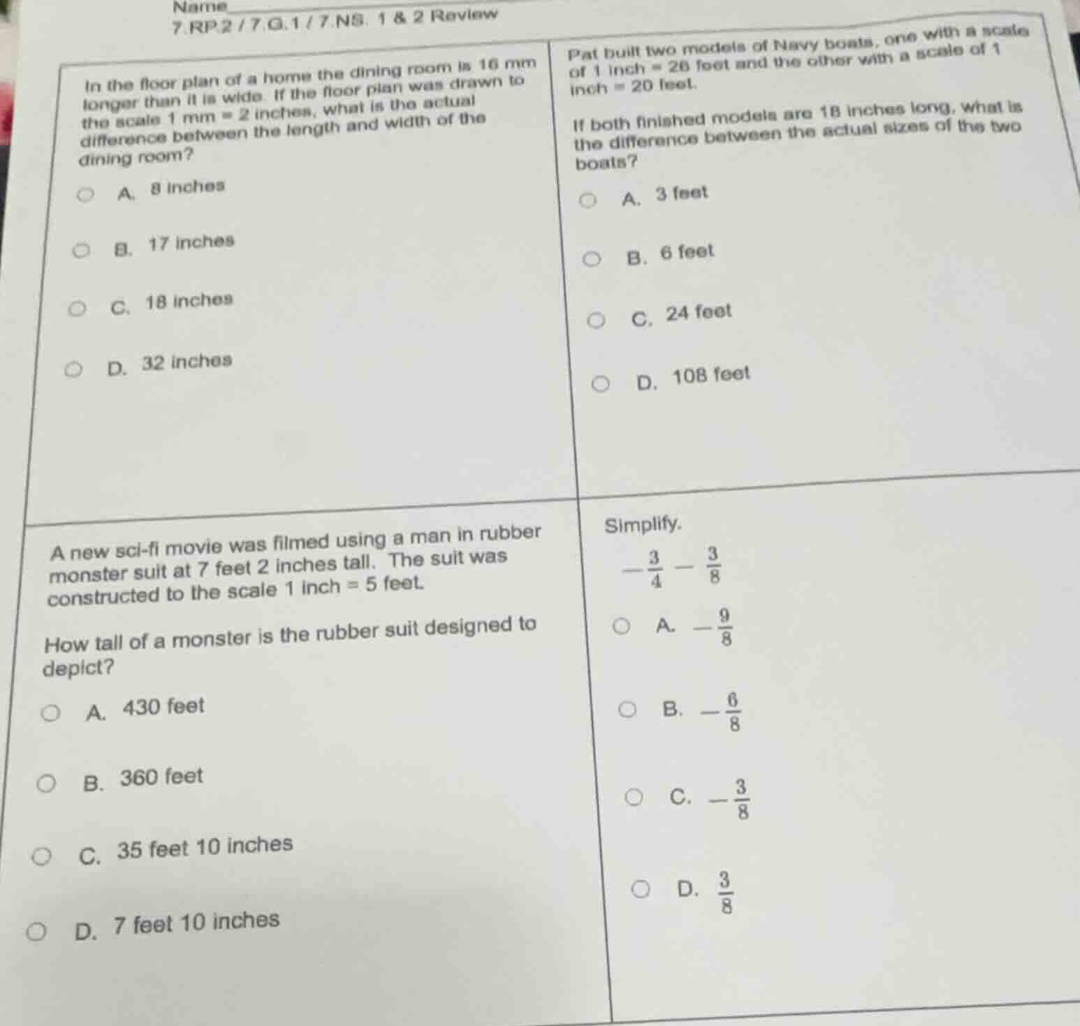name 7.rp.2 / 7.g.1 / 7.ns. 1 & 2 review in the floor plan of a home th…