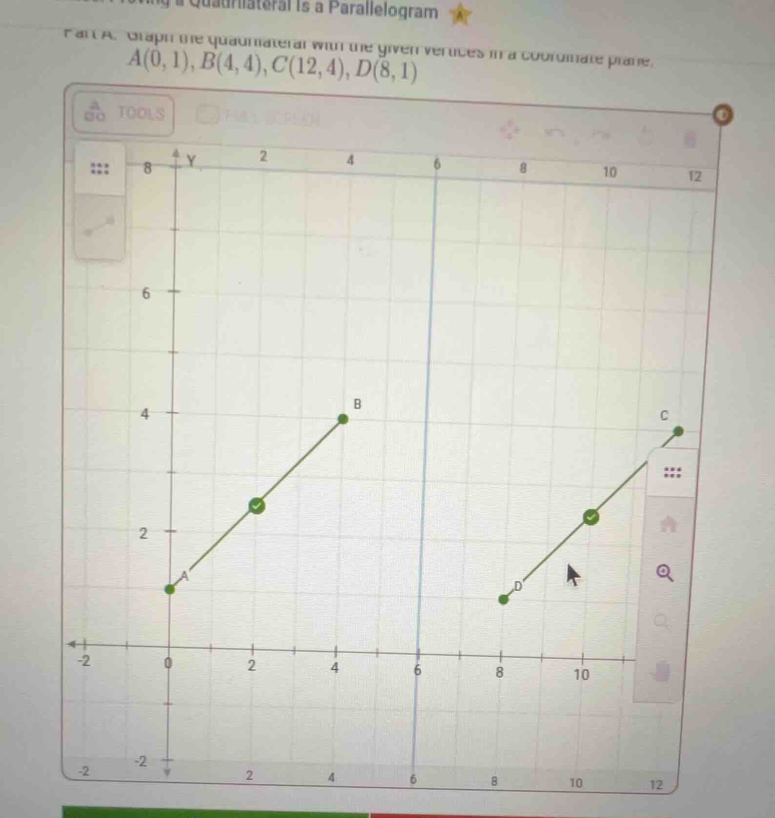 a(0, 1), b(4, 4), c(12, 4), d(8, 1)