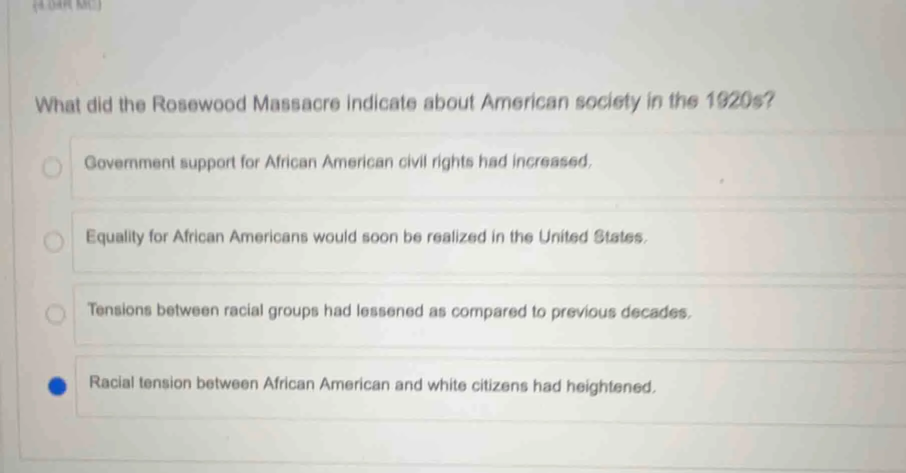 what did the rosewood massacre indicate about american society in the 1…