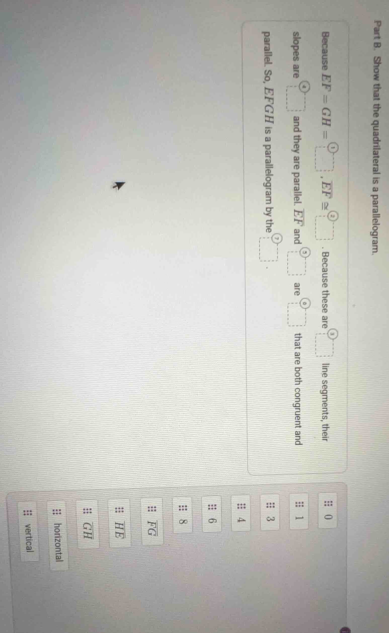 part b. show that the quadrilateral is a parallelogram. because ( ef = …
