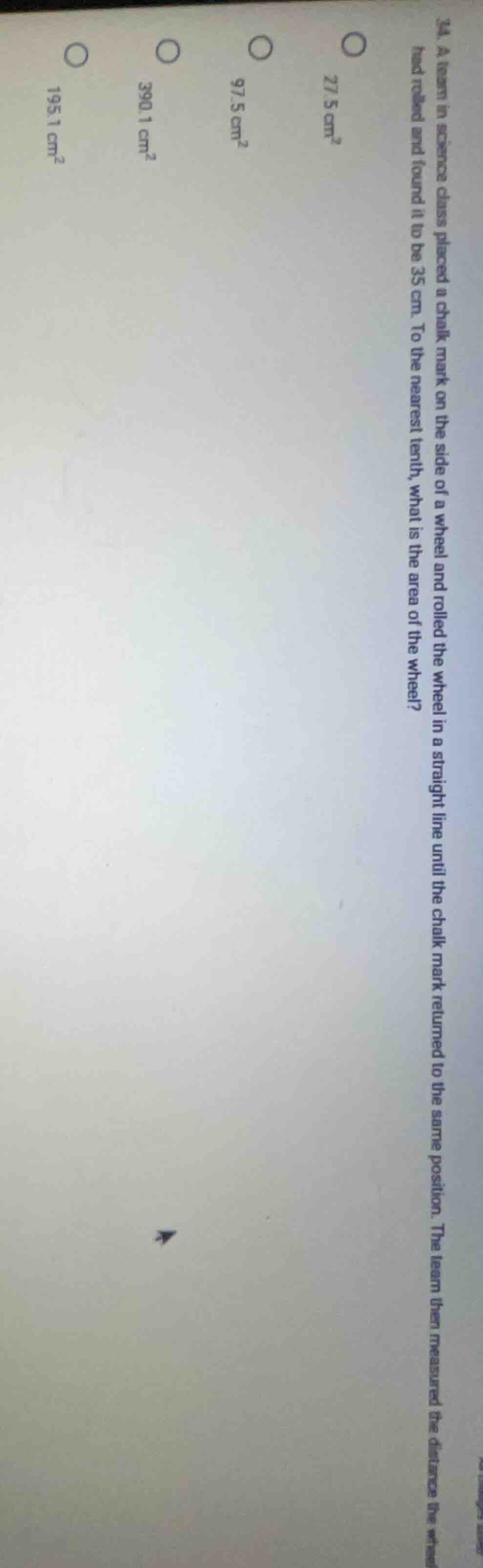 14. a team in science class placed a chalk mark on the side of a wheel …