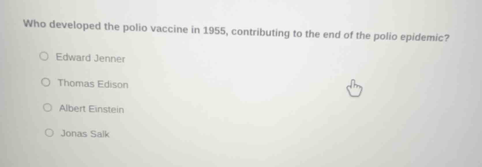 who developed the polio vaccine in 1955, contributing to the end of the…