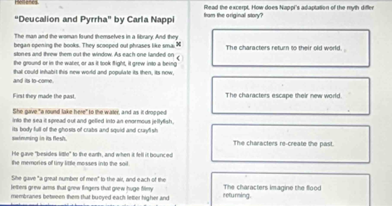 “deucalion and pyrrha” by carla nappi the man and the woman found thems…